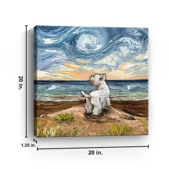 Kirklands Home Canvas Art|Aja Trier Westie Starry Beach Canvas Art Print