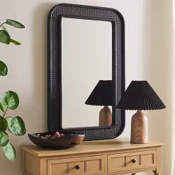 Kirklands Home Decorative Mirrors|Alessa Black Rectangular Wall Mirror