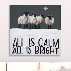 Hot All Is Calm All Is Bright Canvas Art Print Christmas Art & Wall Decor
