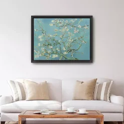 Kirklands Home Canvas Art|Almond Blossom Framed Canvas Art Print, 42x32 in. Blue