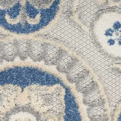 Kirklands Home Outdoor Rugs|Aloha Blue Medallion Indoor/Outdoor Area Rug, 5x7