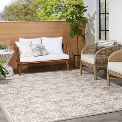 Kirklands Home Outdoor Rugs|Aloha Ivory Geometric Indoor/Outdoor Area Rug, 3x5