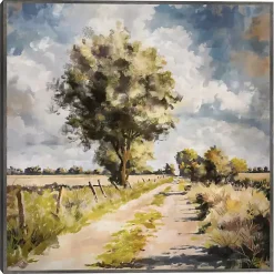 Kirklands Home Canvas Art|Along A Country Trail Framed Canvas Art Print Multi