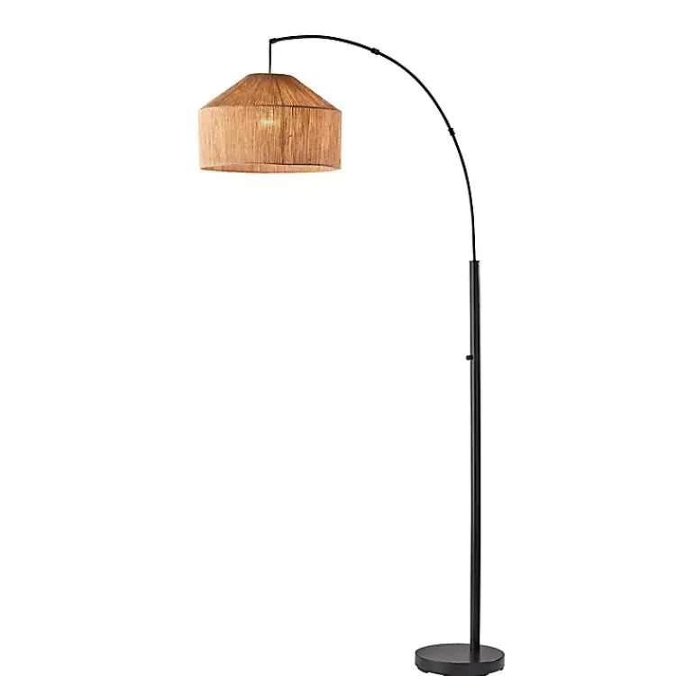 Kirklands Home Floor Lamps|Amalfi Natural Rope Shade Arch Floor Lamp Brown