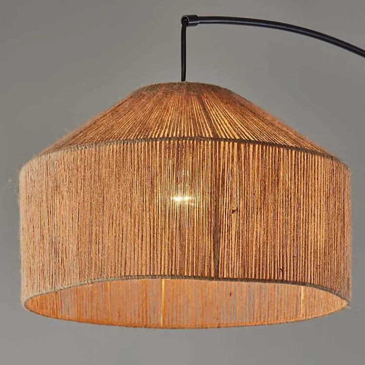 Kirklands Home Floor Lamps|Amalfi Natural Rope Shade Arch Floor Lamp Brown