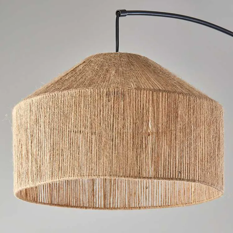 Kirklands Home Floor Lamps|Amalfi Natural Rope Shade Arch Floor Lamp Brown