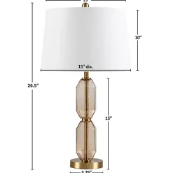 Kirklands Home Table Lamps|Amber Faceted Glass Table Lamp Brown