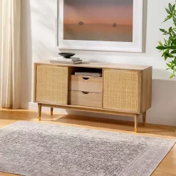 Kirklands Home Area Rugs|Amelie Black Traditional Washable Area Rug, 7x10