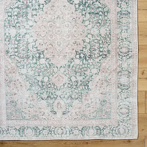 Kirklands Home Area Rugs|Amelie Green Traditional Washable Area Rug, 6x9