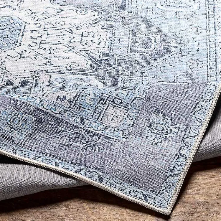 Kirklands Home Area Rugs|Amelie Silver Classic Washable Area Rug, 5x7 Blue