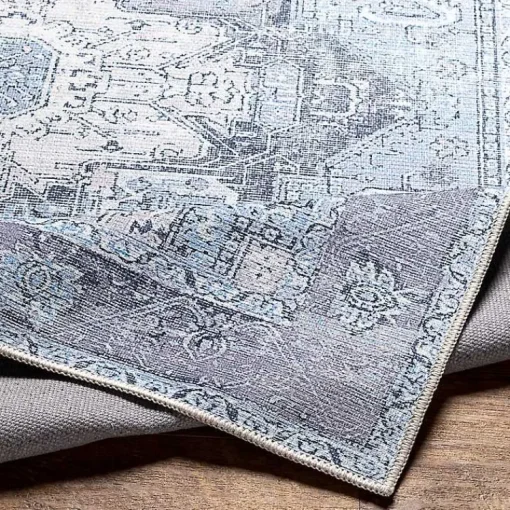 Kirklands Home Area Rugs|Amelie Silver Classic Washable Area Rug, 7x10 Blue
