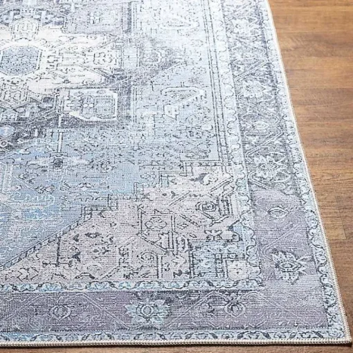 Kirklands Home Area Rugs|Amelie Silver Classic Washable Area Rug, 7x10 Blue