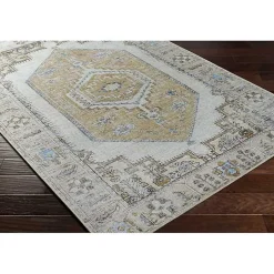Kirklands Home Area Rugs|Amelie Yellow Traditional Washable Area Rug, 7x10