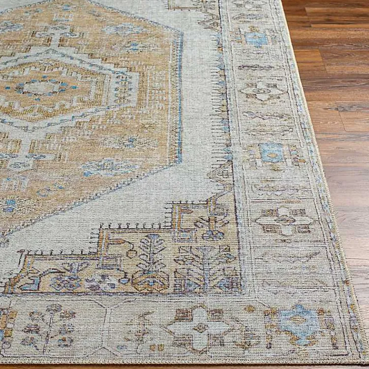 Kirklands Home Area Rugs|Amelie Yellow Traditional Washable Area Rug, 8x12