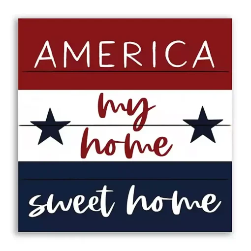 Kirklands Home Wall Plaques|America My Home Sweet Home Pallet Wood Wall Art
