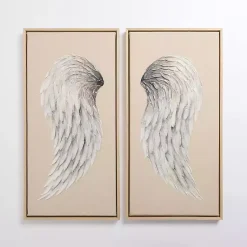 Kirklands Home Canvas Art|Angel Wings Framed Canvas Art Prints, Set of 2