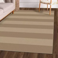 Kirklands Home Area Rugs|Anika Natural Striped Washable Area Rug, 5x7