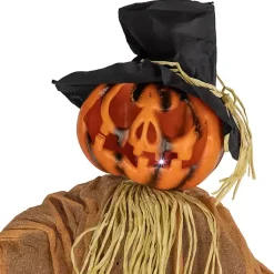 Clearance Animated Jack-O-Lantern Scarecrow Decoration Halloween