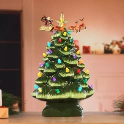 New Animated Santa's Sleigh Pre-Lit Nostalgia Tree Christmas Decorations
