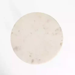 Kirklands Home Accent & End Tables|Antique Brass & Marble Cocktail Table White