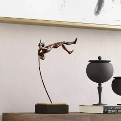 Best Antique Bronze Pole Vaulter Figurine, 17 in. Statues & Figurines