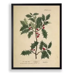 Outlet Antique Christmas Holly Framed Art Print Christmas Art & Wall Decor