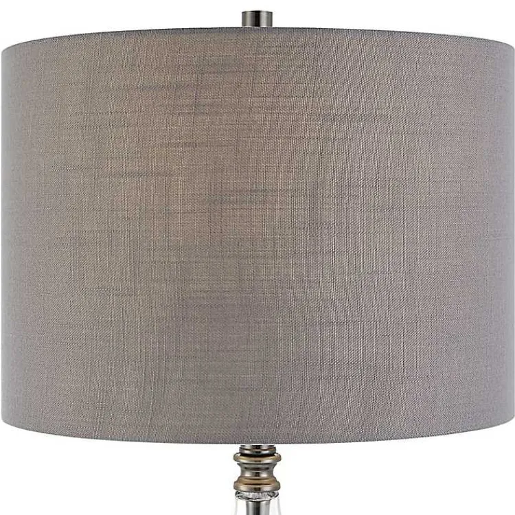 Kirklands Home Table Lamps|Antique Dark Nickel Cone Base Table Lamp Gray