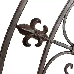 Kirklands Home Wall Plaques|Antique Fleur-de-Lis Medallion Metal Wall Plaque Black