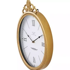 Kirklands Home Clocks|Antique Gold Metal Scroll Wall Clock