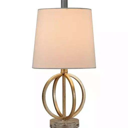 Kirklands Home Table Lamps|Antique Gold Table Lamp with Steel Base White