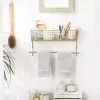 Kirklands Home Wall Storage|Antique Gold Wire Basket Towel Rack, 17 in.
