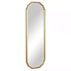 Kirklands Home Decorative Mirrors|Antique Gold Wooden Mirror with Curved Corners