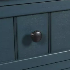 Kirklands Home Accent & End Tables|Antique Navy 3-Drawer Winnie Accent Table Blue