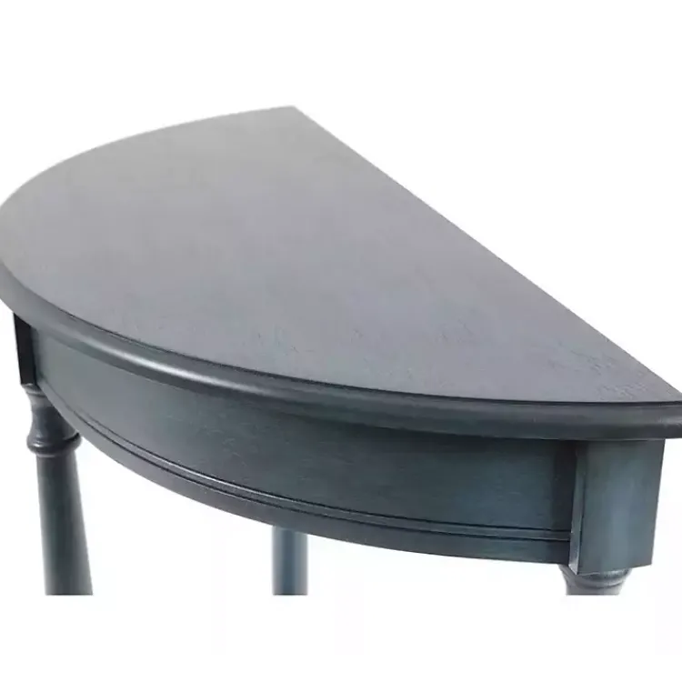 Kirklands Home Console Tables|Antique Navy Half Round Console Table Blue