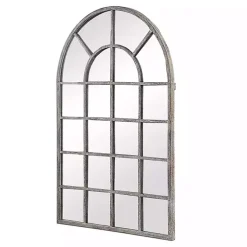 Kirklands Home Decorative Mirrors|Antique Rustic Arch Windowpane Mirror