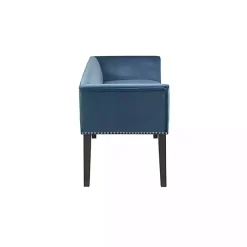 Kirklands Home Benches & Ottomans|Antique Sapphire Low Back Upholstered Bench Blue