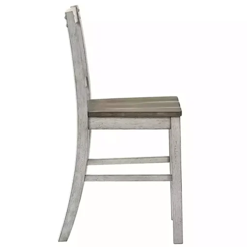 Kirklands Home Bar Stools & Counter Height Stools|Antique White & Ash Brown 2-pc. Counter Stool Set