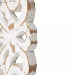 Kirklands Home Wall Plaques|Antique Damask Round Wall Plaque White