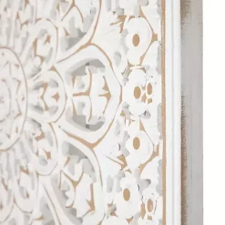 Kirklands Home Wall Plaques|Antique Floral Mandala Square Wall Plaque White