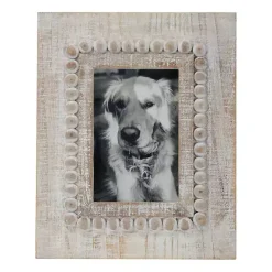 Discount Antique White Wood Beaded Picture Frame, 4x6 Picture Frames