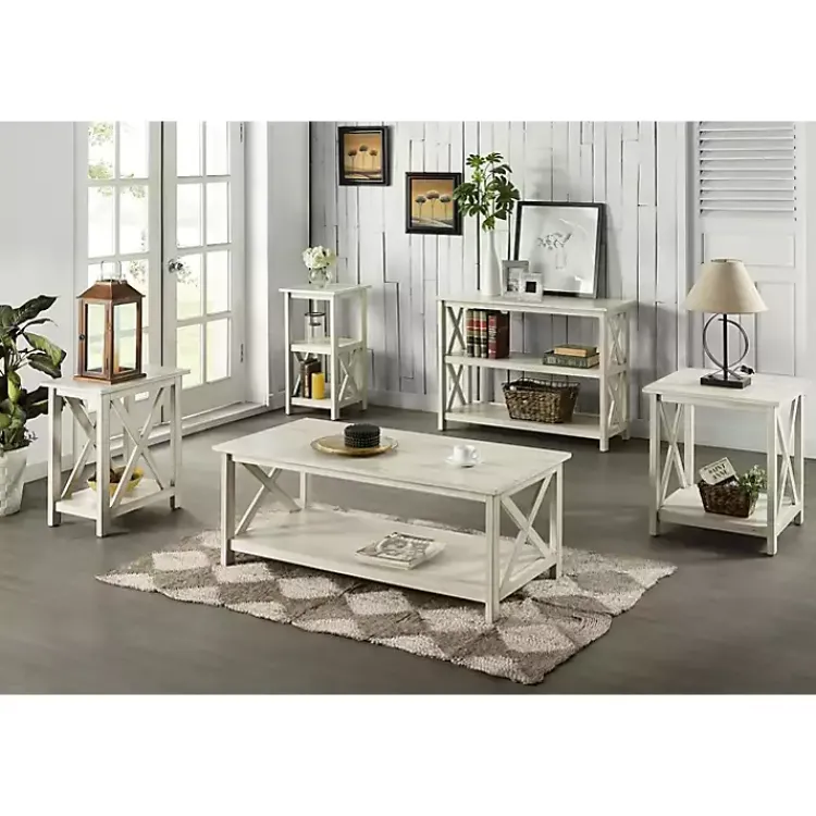 Kirklands Home Coffee Tables|Antique washed Wood Coffee Table White