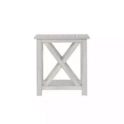 Kirklands Home Accent & End Tables|Antique washed Wood Square Side Table White