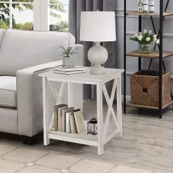 Kirklands Home Accent & End Tables|Antique washed Wood Square Side Table White