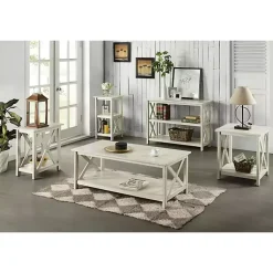 Kirklands Home Accent & End Tables|Antique washed Wood Square Side Table White