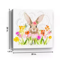 Online April Flowers and Happy Bunny Canvas Art Print Easter Decorations