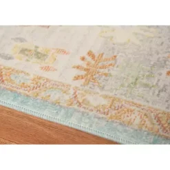 Kirklands Home Area Rugs|Aqua and Beige Bohemian Area Rug, 5x8