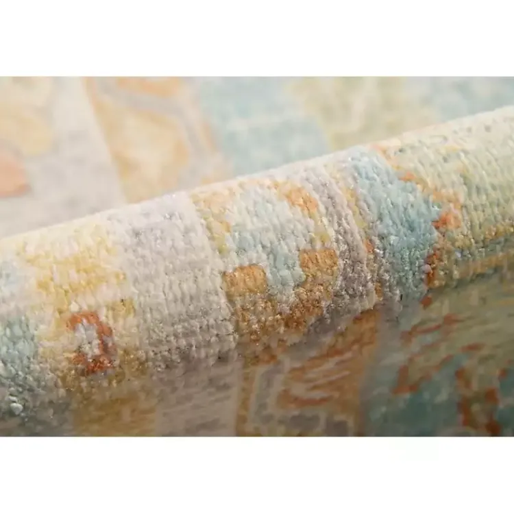 Kirklands Home Area Rugs|Aqua and Beige Bohemian Area Rug, 5x8