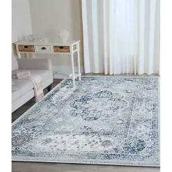 Kirklands Home Area Rugs|Aqua and Gray Alex Area Rug, 5x7