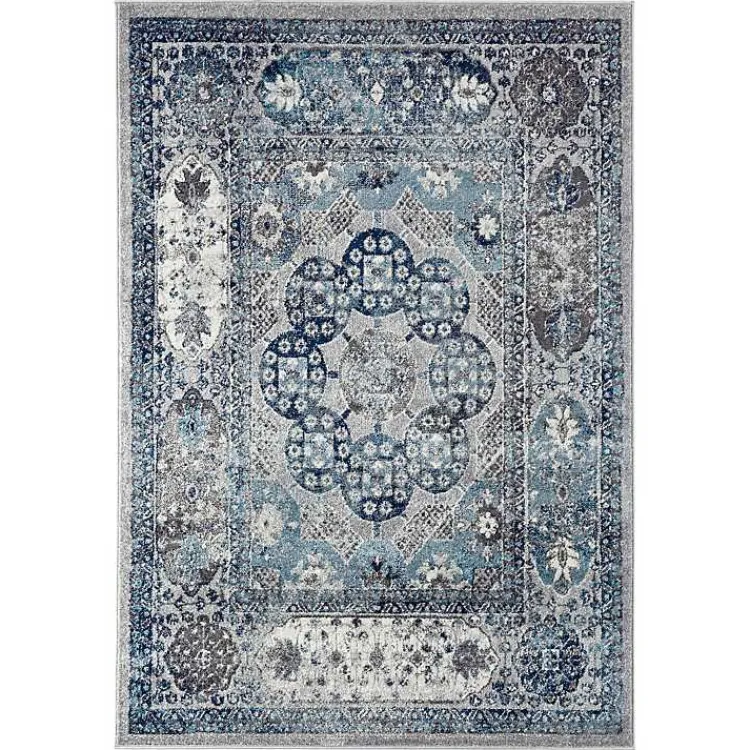 Kirklands Home Area Rugs|Aqua and Gray Alex Loomed Area Rug, 7x9