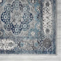 Kirklands Home Area Rugs|Aqua and Gray Alex Loomed Area Rug, 7x9